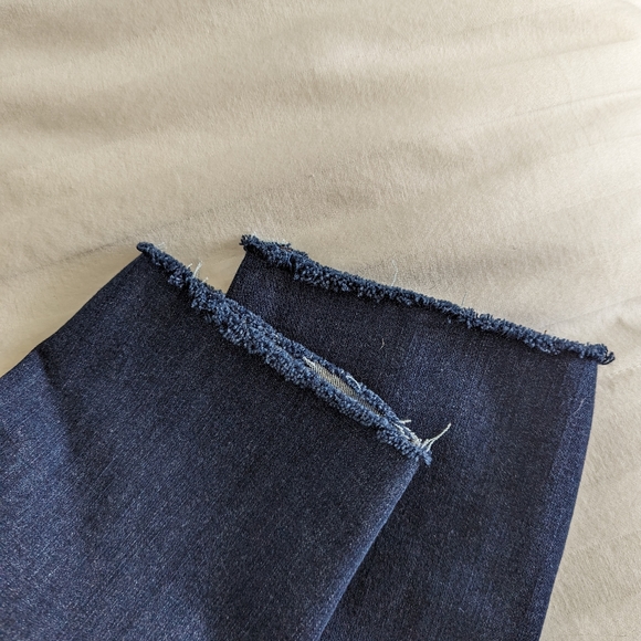 American Eagle Hi-rise Jegging 10 Short Distressed Blue Frayed Stretch Jegging - Picture 7 of 11